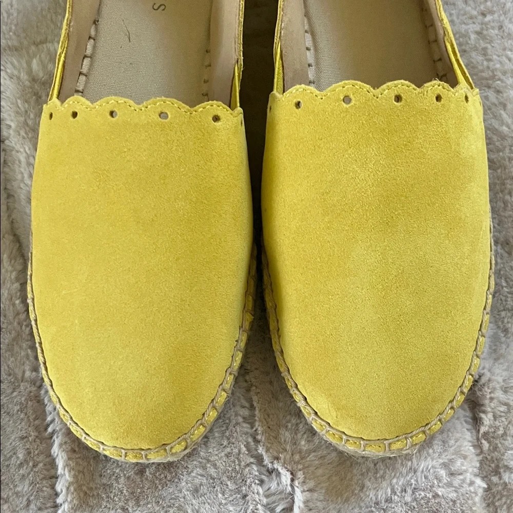 Talbots Izzy Scallop Marigold Suede Espadrilles New - 8.5 - Picture 2 of 11